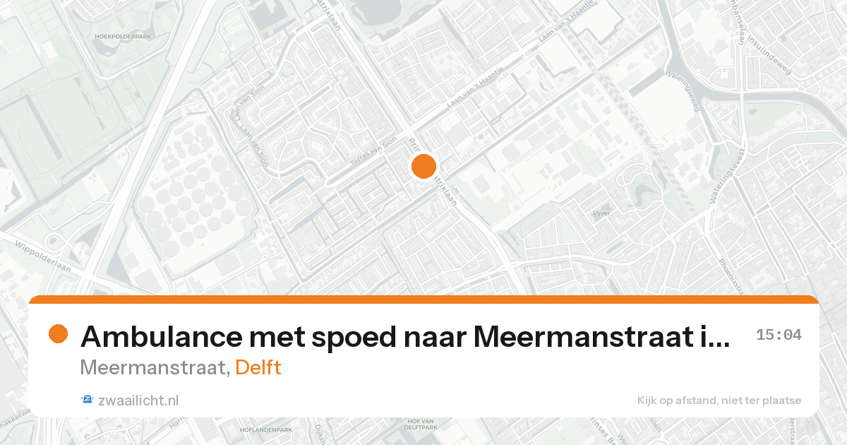 Ambulance met spoed naar Meermanstraat in Delft — 22 aug 2026