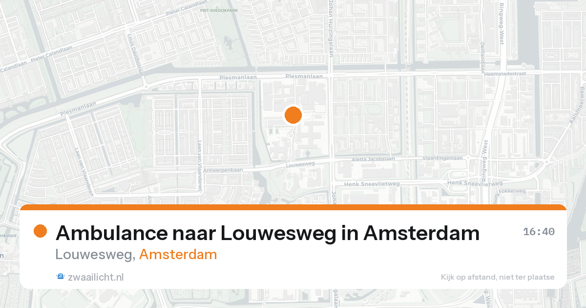 Ambulance naar Louwesweg in Amsterdam — 19 aug 2026