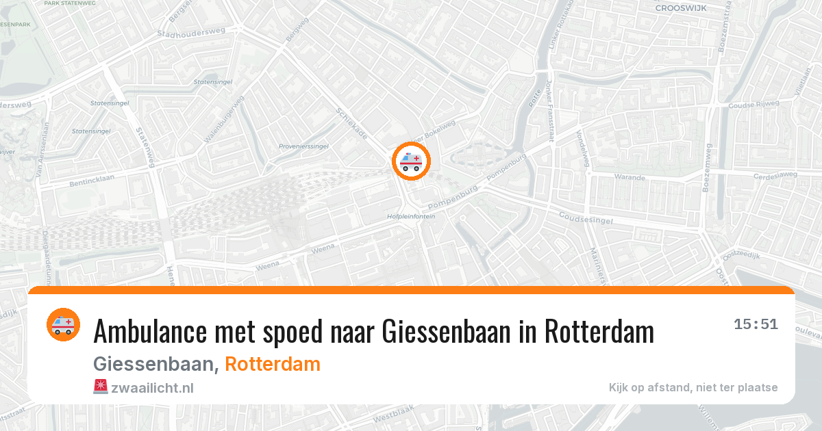 Ambulance met spoed naar Giessenbaan in Rotterdam — 16 mei 2026