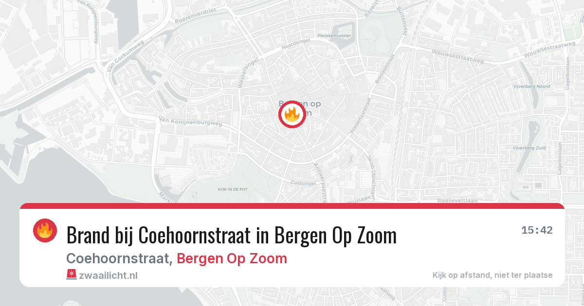 Brand bij Coehoornstraat in Bergen Op Zoom — 30 jun 2026