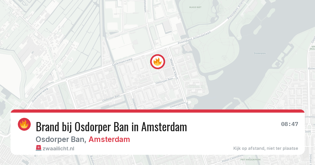 Brand bij Osdorper Ban in Amsterdam — 24 mrt 2026