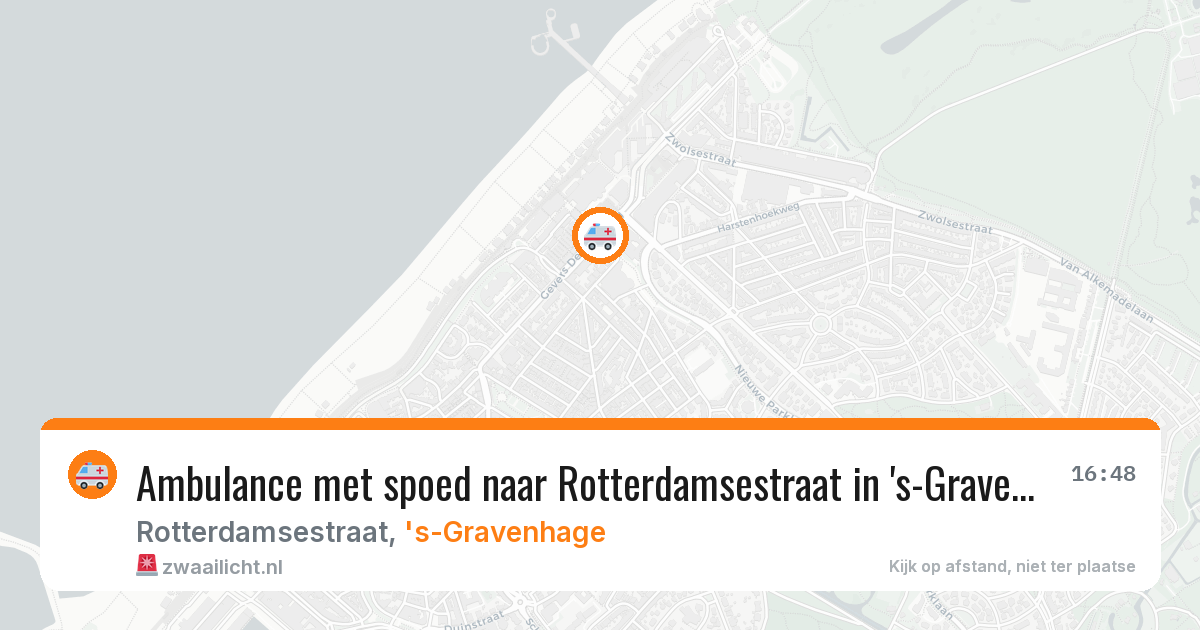 Ambulance met spoed naar Rotterdamsestraat in 's-Gravenhage — 11 aug 2026