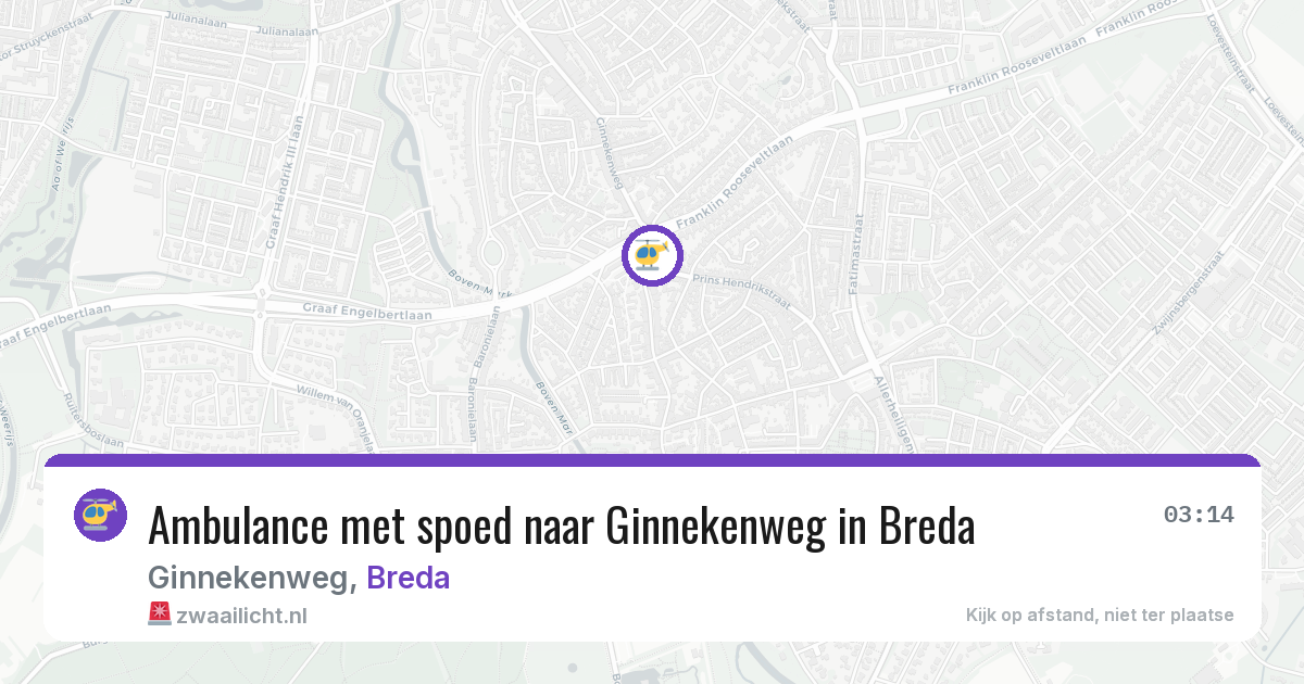 Ambulance met spoed naar Ginnekenweg in Breda — 16 mei 2026
