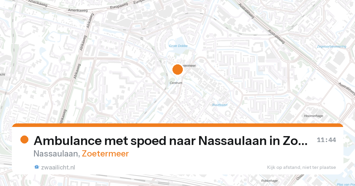 Ambulance met spoed naar Nassaulaan in Zoetermeer — 28 aug 2026