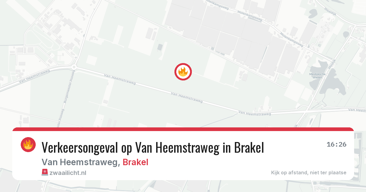 Verkeersongeval op Van Heemstraweg in Brakel — 8 mei 2026