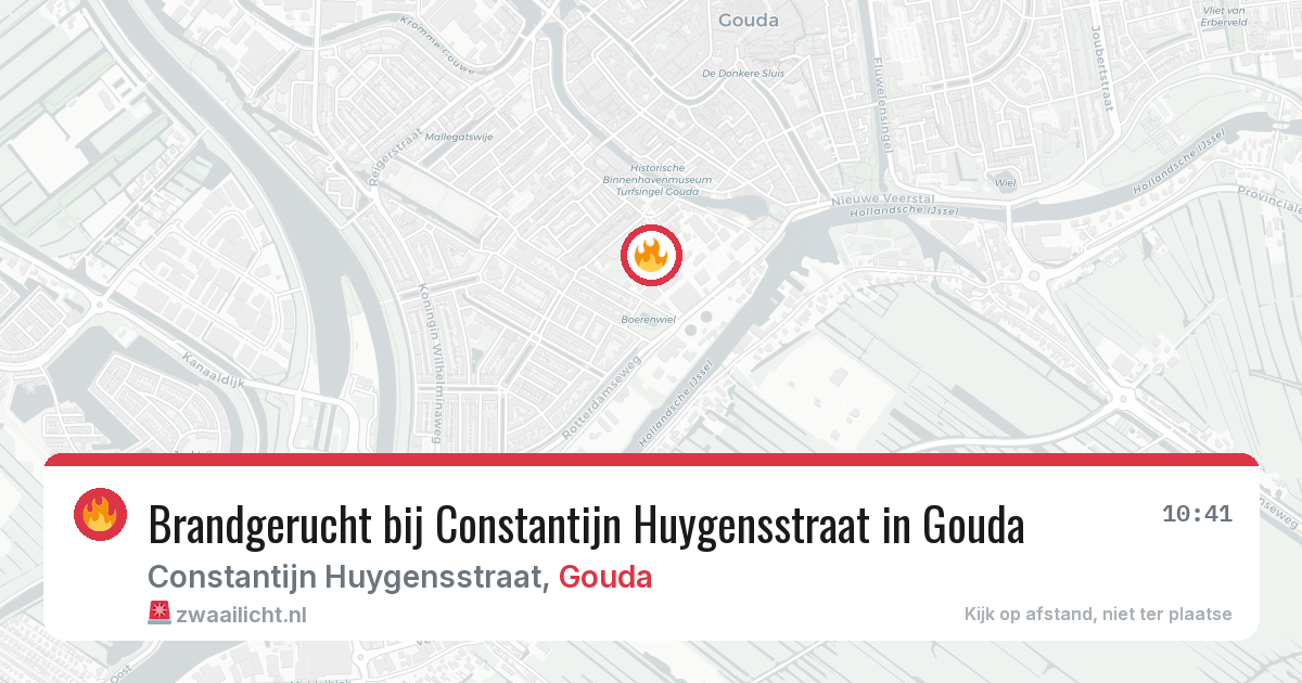 Brandgerucht bij Constantijn Huygensstraat in Gouda — 13 jun 2026