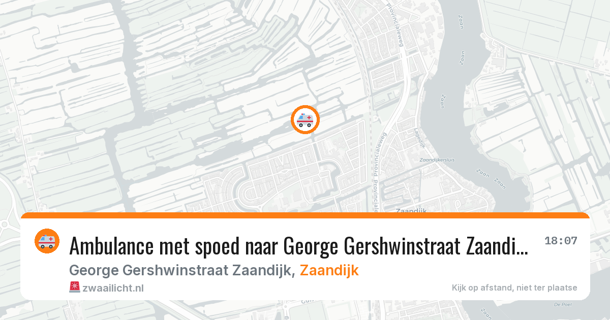 Ambulance met spoed naar George Gershwinstraat Zaandijk in Zaandijk — 6 aug 2026