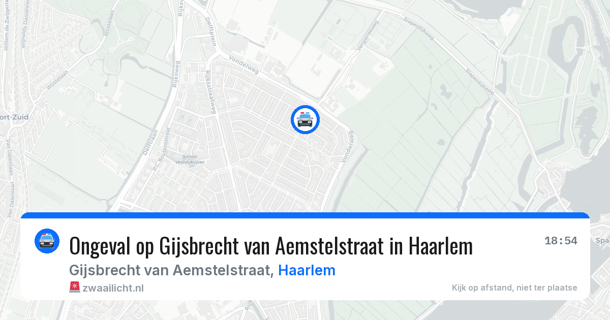 Ongeval op Gijsbrecht van Aemstelstraat in Haarlem — 11 jul 2026