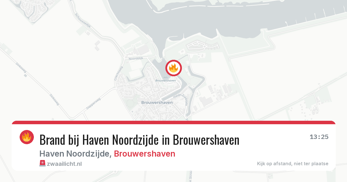 Brand bij Haven Noordzijde in Brouwershaven — 15 jul 2026