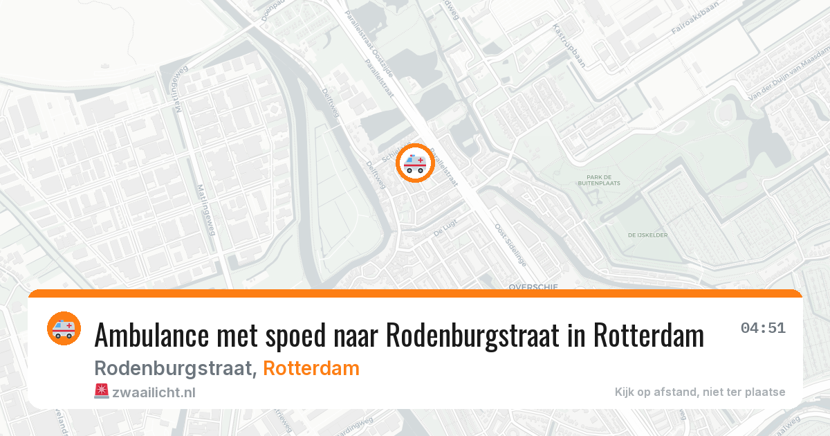 Ambulance met spoed naar Rodenburgstraat in Rotterdam — 14 mei 2026
