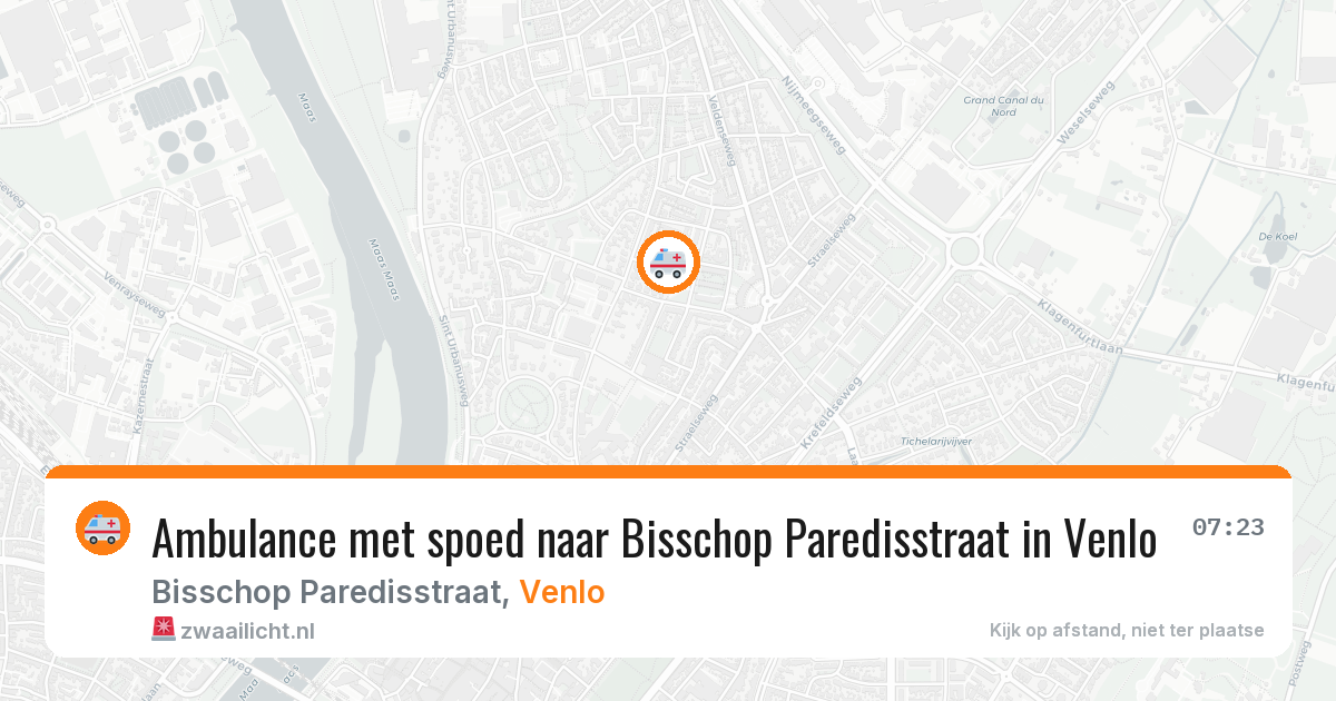 Ambulance met spoed naar Bisschop Paredisstraat in Venlo — 26 jun 2026