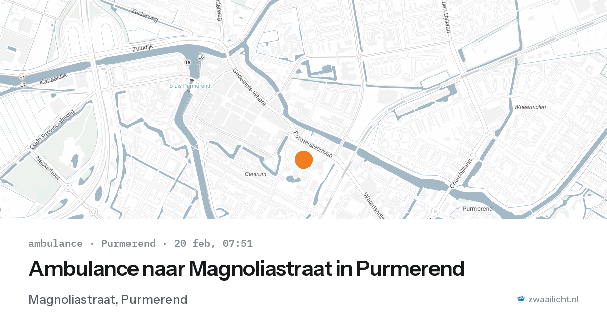 Ambulance naar Magnoliastraat in Purmerend — 20 feb 2026