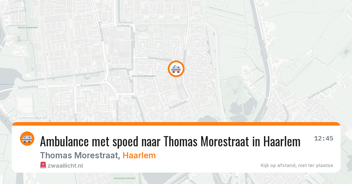 Ambulance met spoed naar Thomas Morestraat in Haarlem — 11 jun 2026