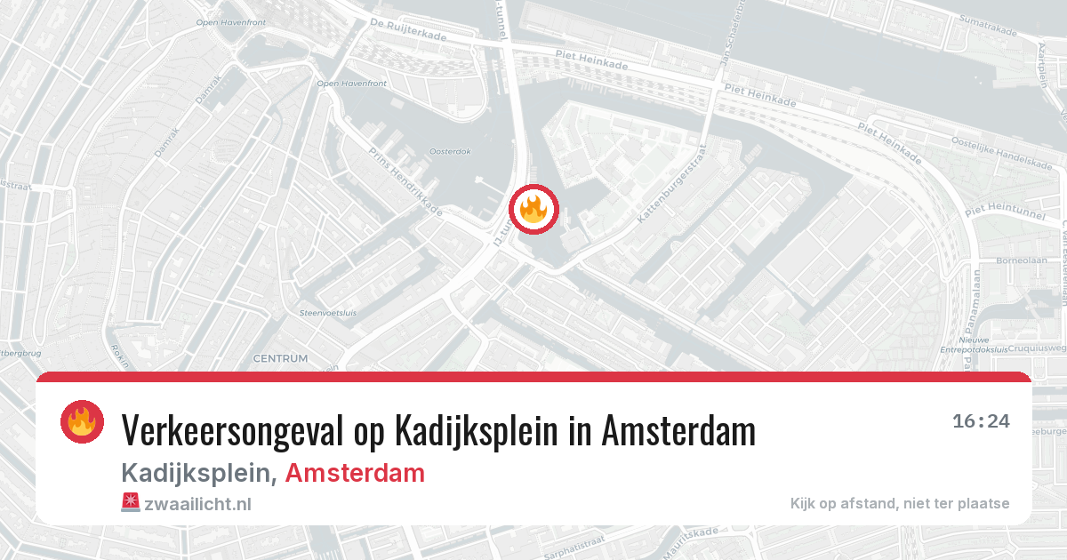 Verkeersongeval op Kadijksplein in Amsterdam — 10 apr 2026