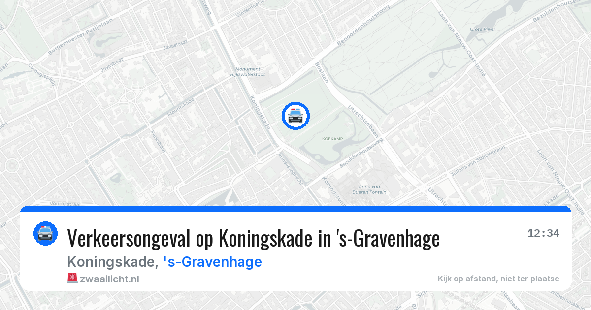 Verkeersongeval op Koningskade in 's-Gravenhage — 24 jun 2026