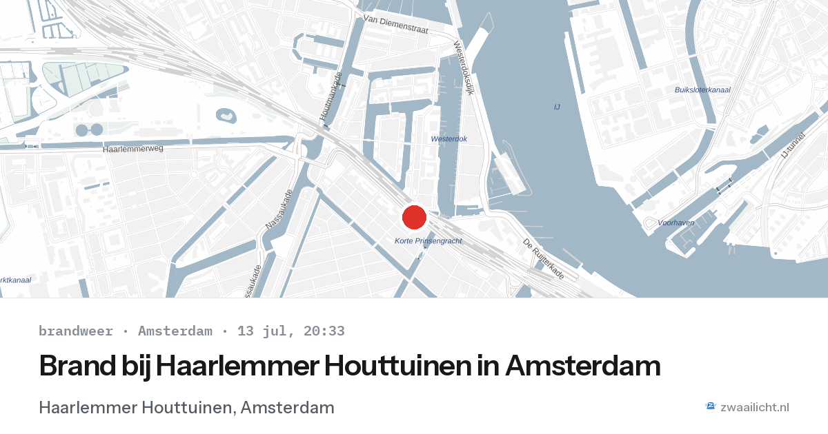 Brand bij Haarlemmer Houttuinen in Amsterdam — 13 jul 2026