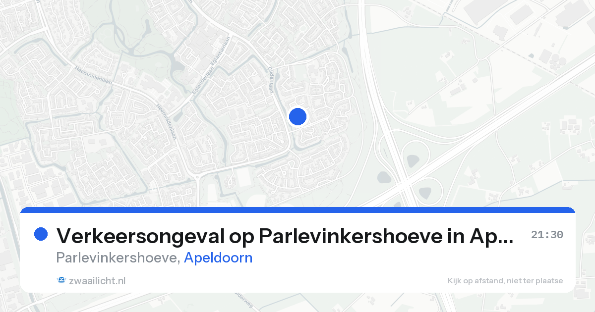 Verkeersongeval op Parlevinkershoeve in Apeldoorn — 22 aug 2026