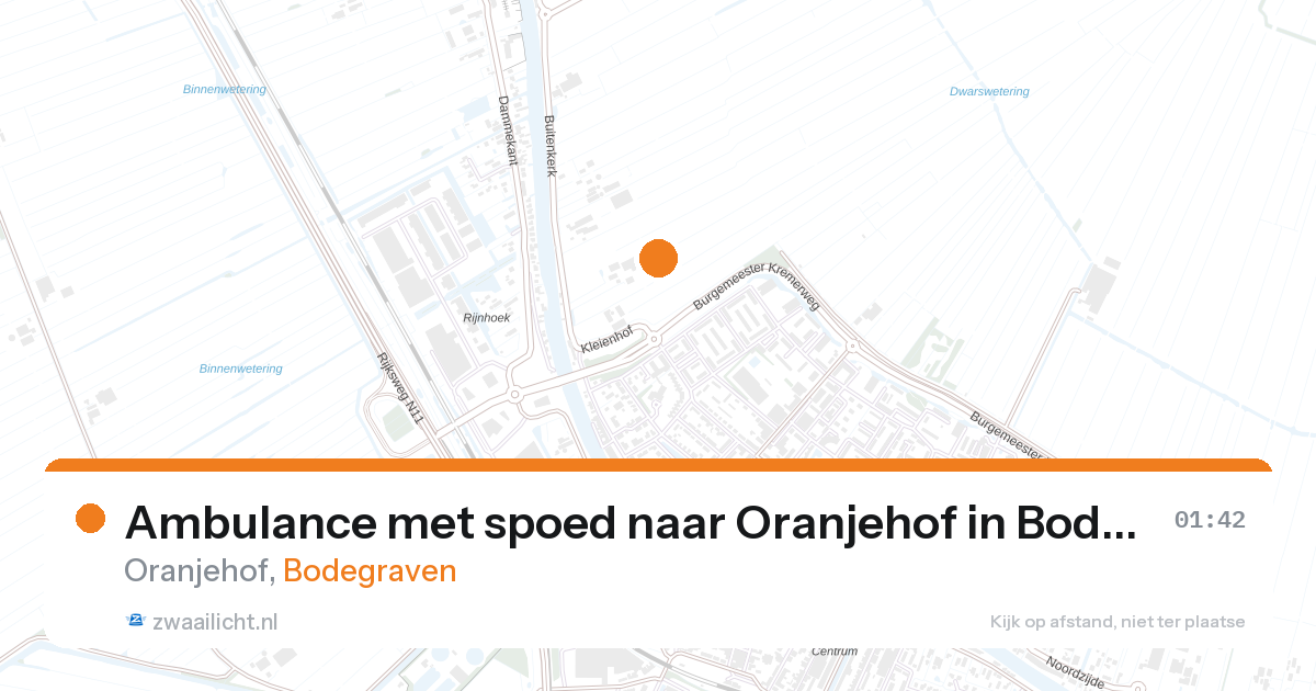Ambulance met spoed naar Oranjehof in Bodegraven — 1 mei 2026