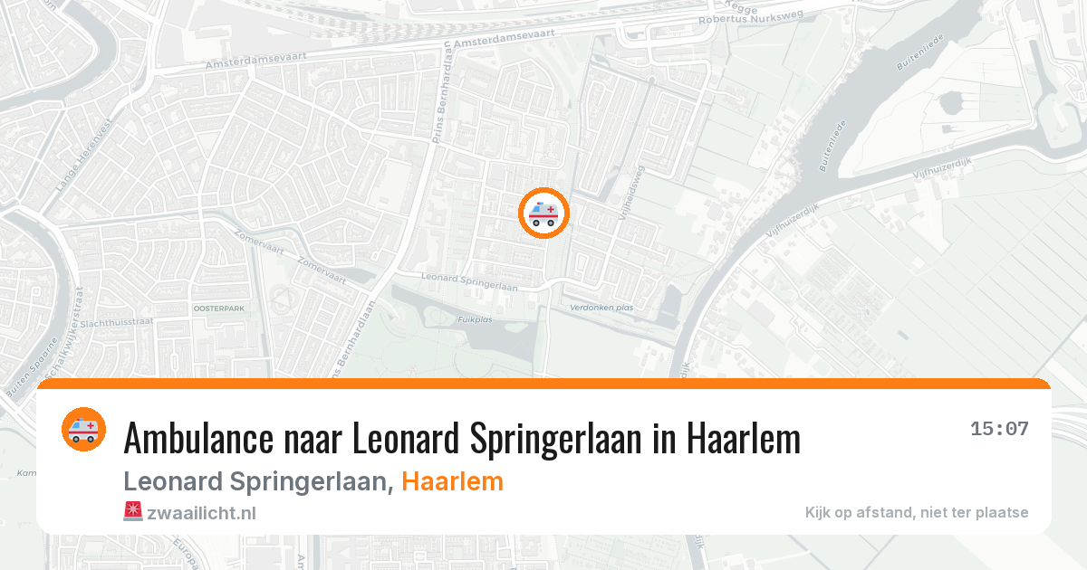 Ambulance naar Leonard Springerlaan in Haarlem — 9 jul 2026
