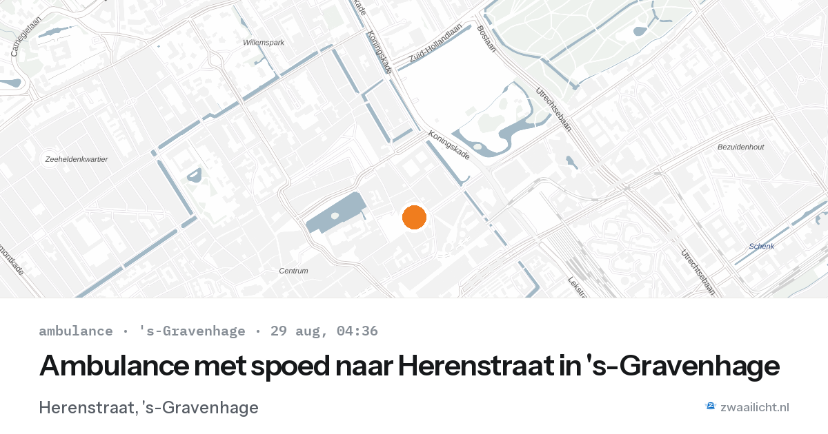 Ambulance met spoed naar Herenstraat in 's-Gravenhage — 29 aug 2026
