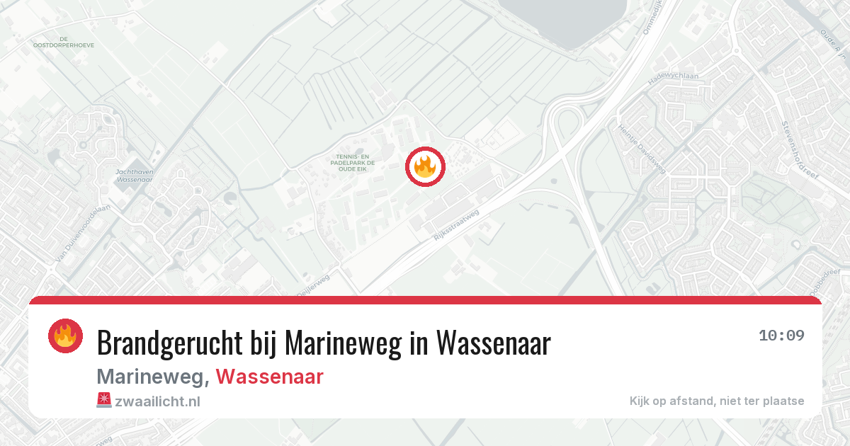 Brandgerucht bij Marineweg in Wassenaar — 16 apr 2026