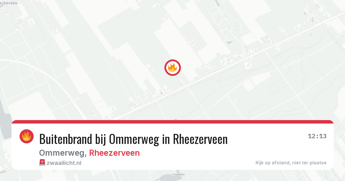 Buitenbrand bij Ommerweg in Rheezerveen — 13 aug 2026