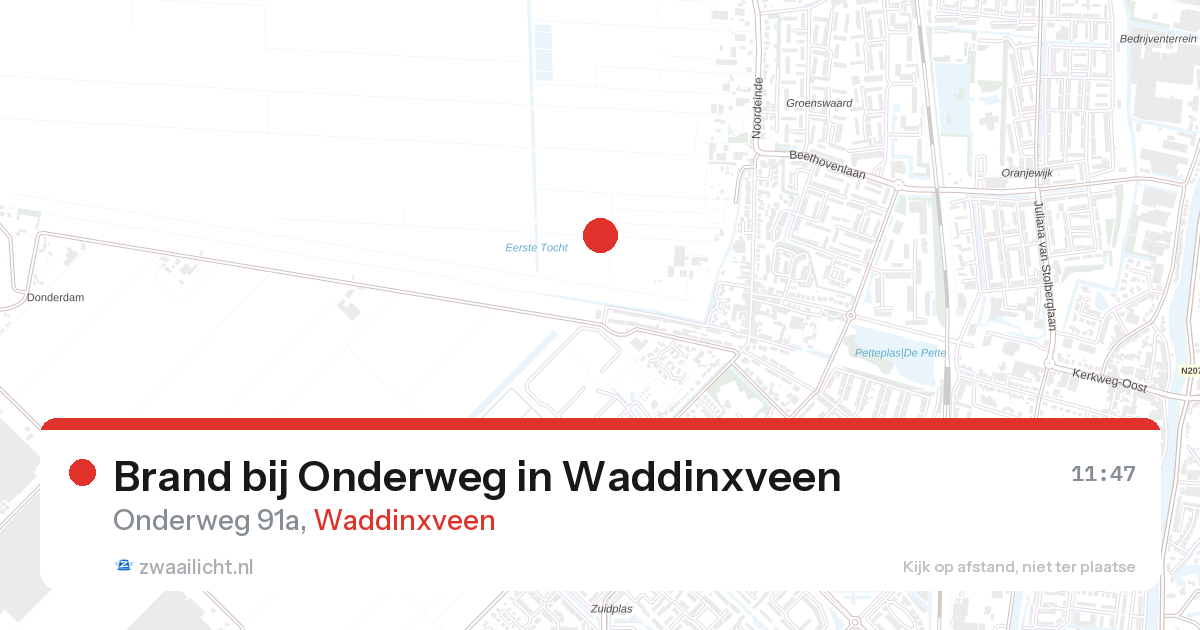 Brand bij Onderweg in Waddinxveen — 20 jun 2026