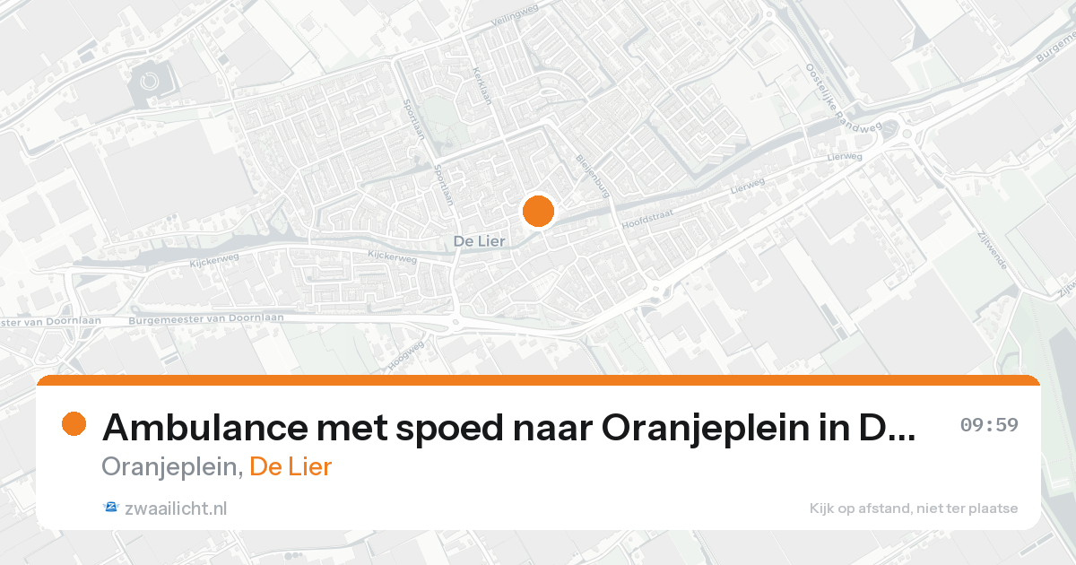 Ambulance met spoed naar Oranjeplein in De Lier — 23 aug 2026