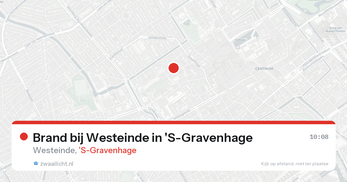 Brand bij Westeinde in 'S-Gravenhage — 18 aug 2026