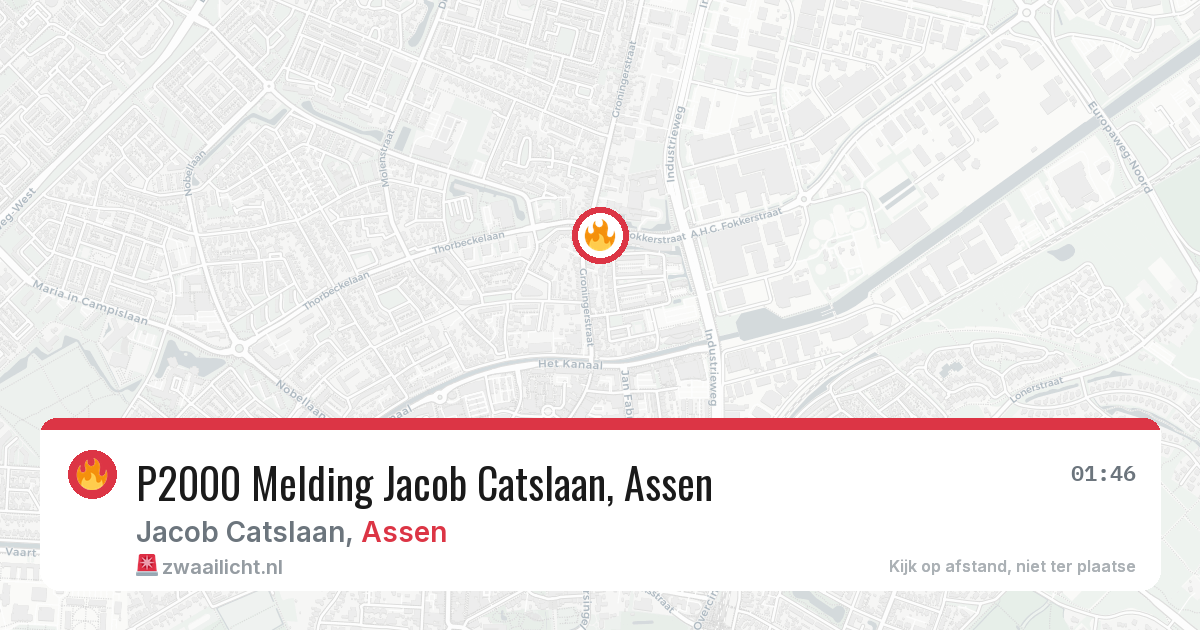 P2000 Melding Jacob Catslaan, Assen — 5 aug 2026