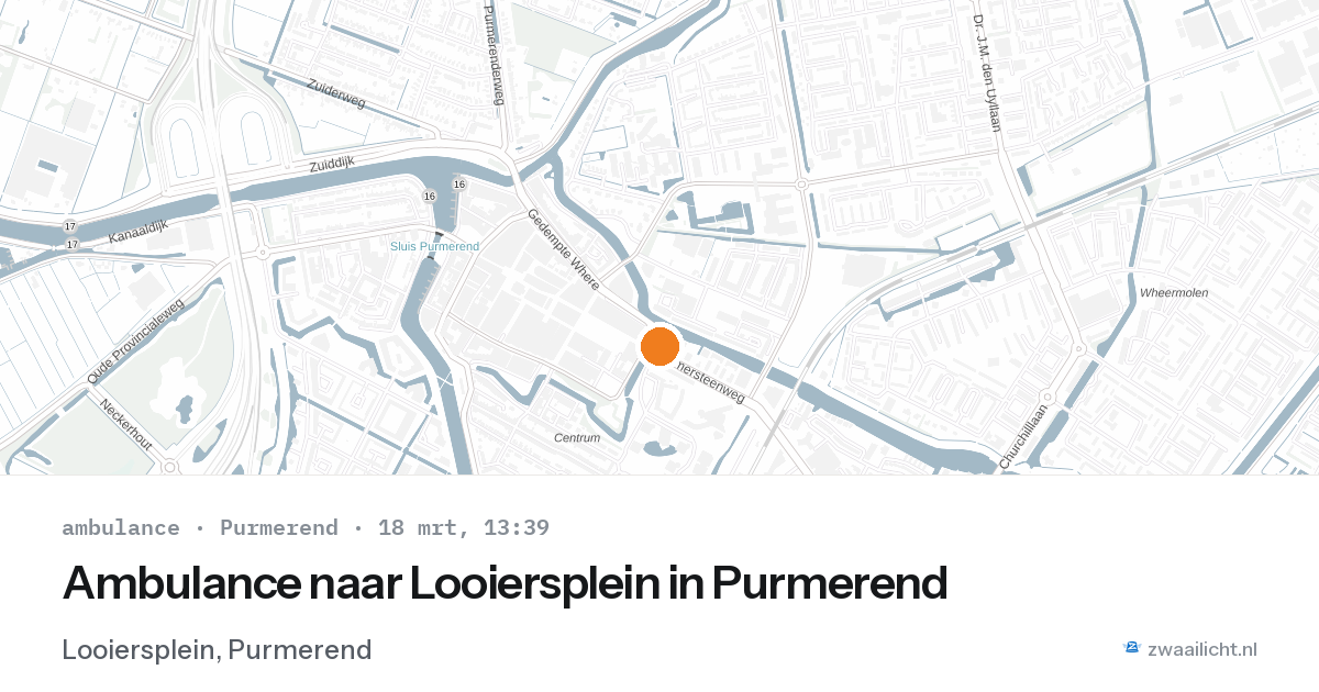 Ambulance naar Looiersplein in Purmerend — 18 mrt 2026