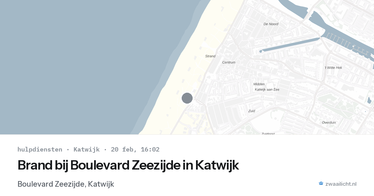 Brand bij Boulevard Zeezijde in Katwijk — 20 feb 2026