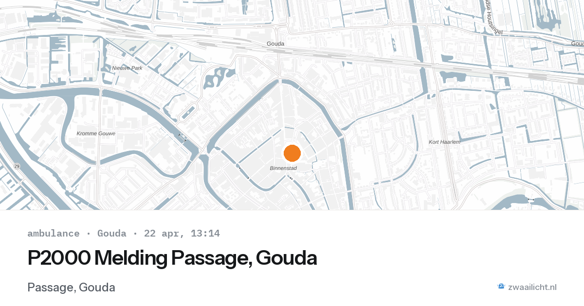 P2000 Melding Passage, Gouda — 22 apr 2026