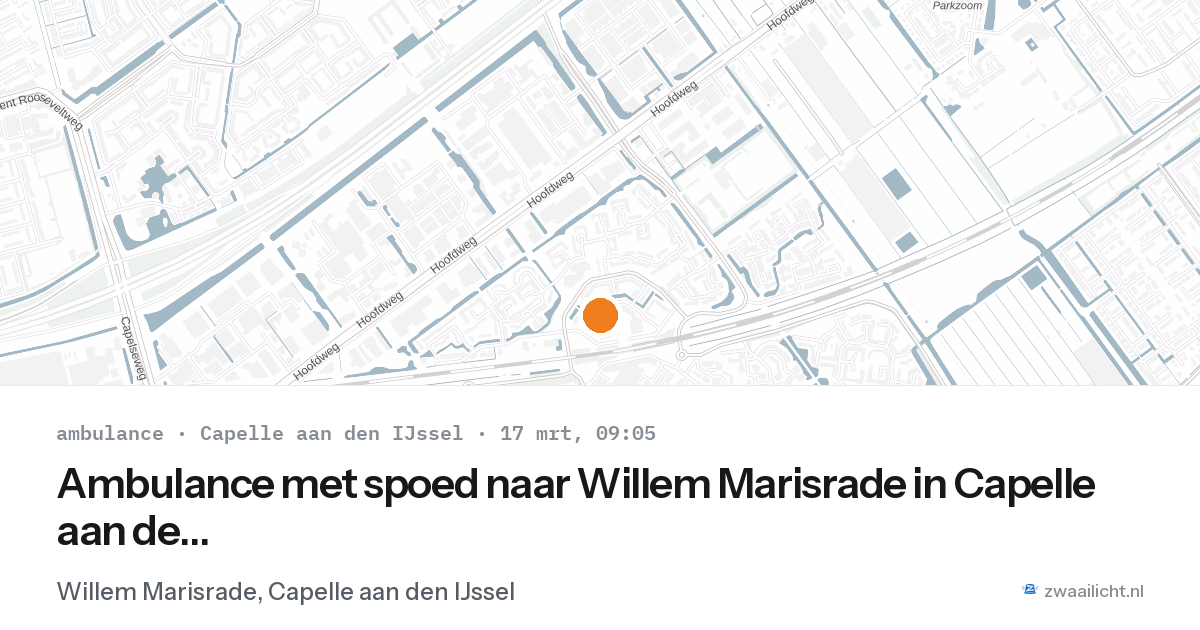Ambulance met spoed naar Willem Marisrade in Capelle aan den IJssel — 17 mrt 2026