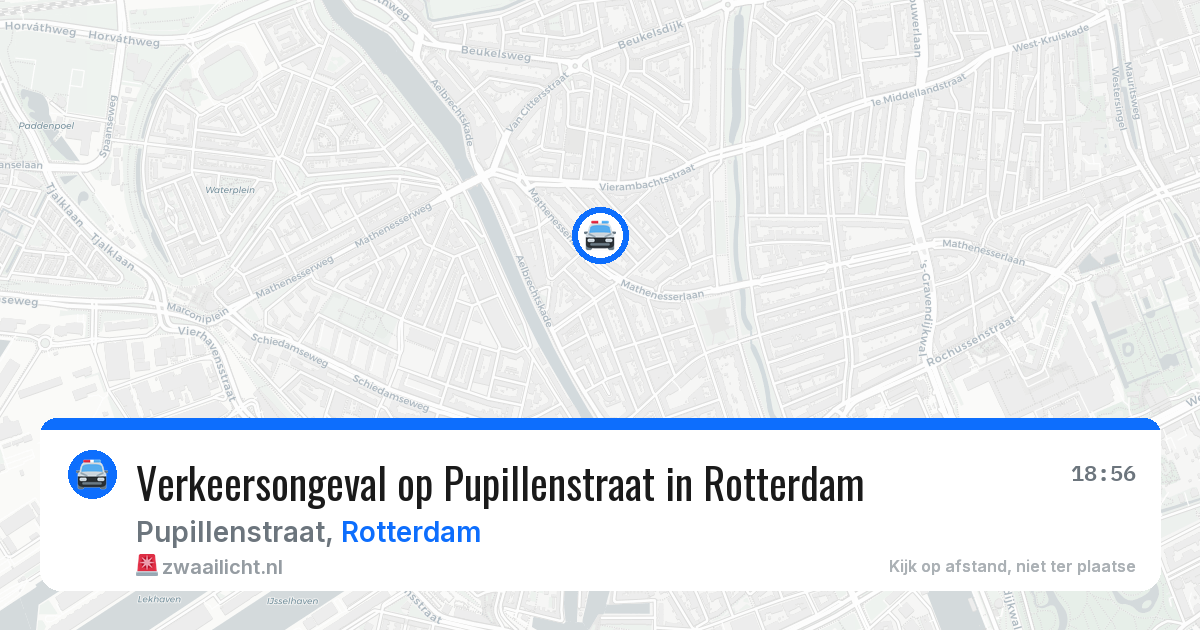 Verkeersongeval op Pupillenstraat in Rotterdam — 3 jul 2026