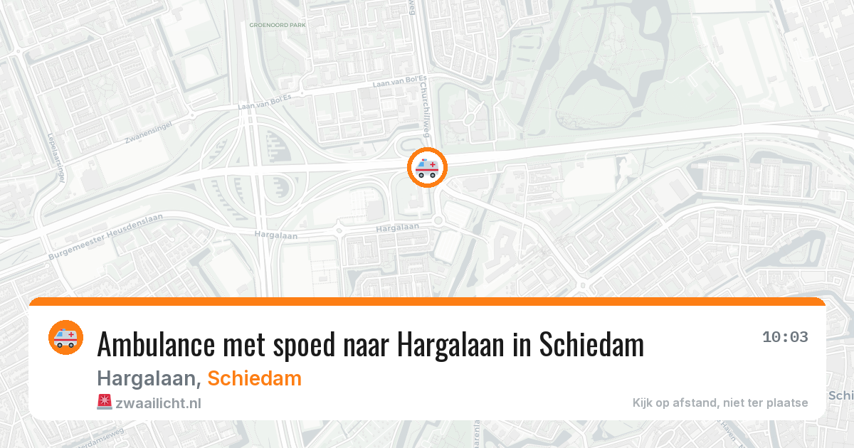 Ambulance met spoed naar Hargalaan in Schiedam — 10 jun 2026