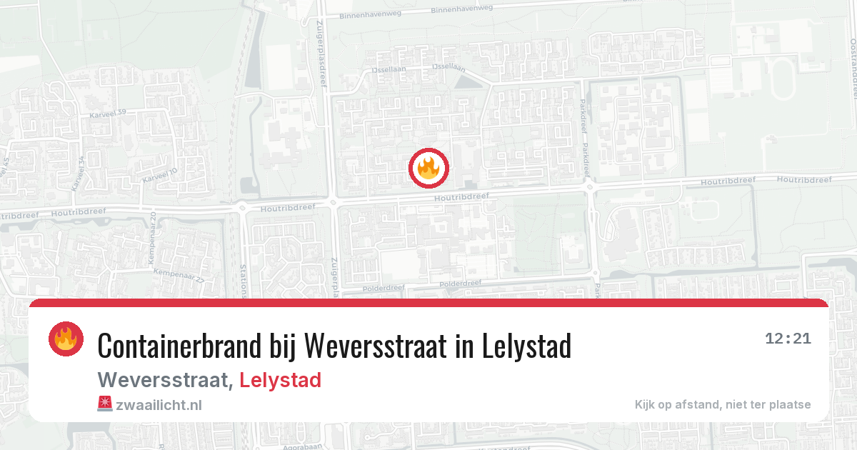 Containerbrand bij Weversstraat in Lelystad — 11 mei 2026