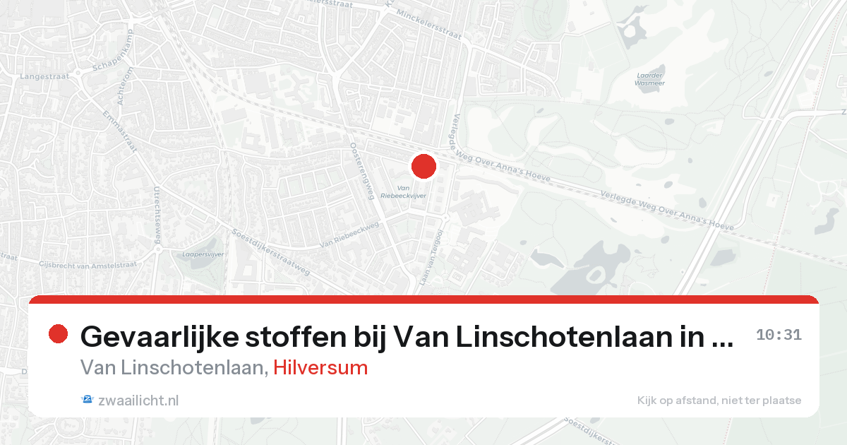 Gevaarlijke stoffen bij Van Linschotenlaan in Hilversum — 24 aug 2026