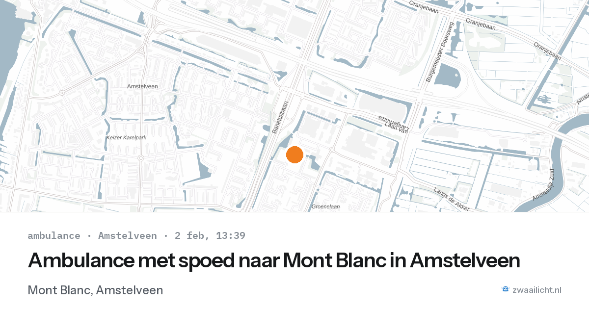 Ambulance met spoed naar Mont Blanc in Amstelveen — 2 feb 2026
