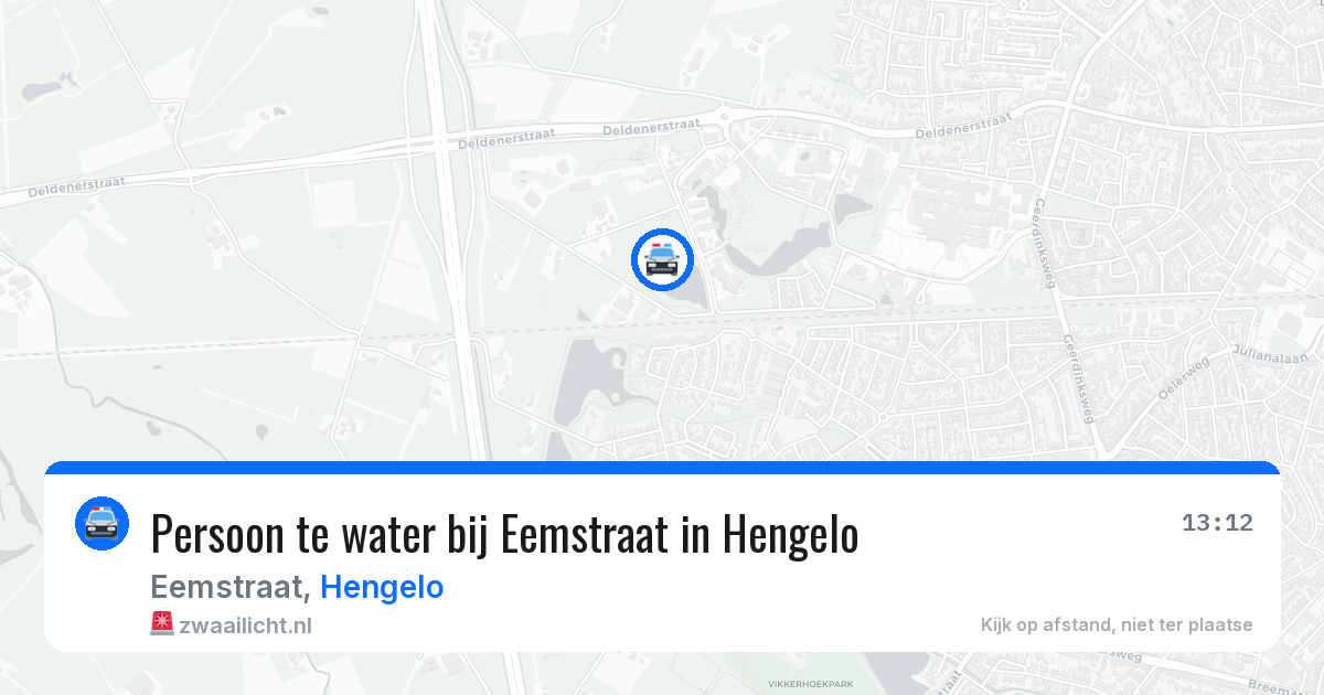Persoon te water bij Eemstraat in Hengelo — 17 apr 2026