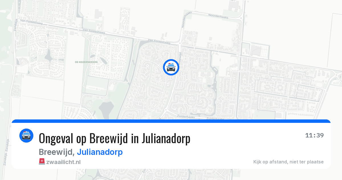 Ongeval op Breewijd in Julianadorp — 13 aug 2026