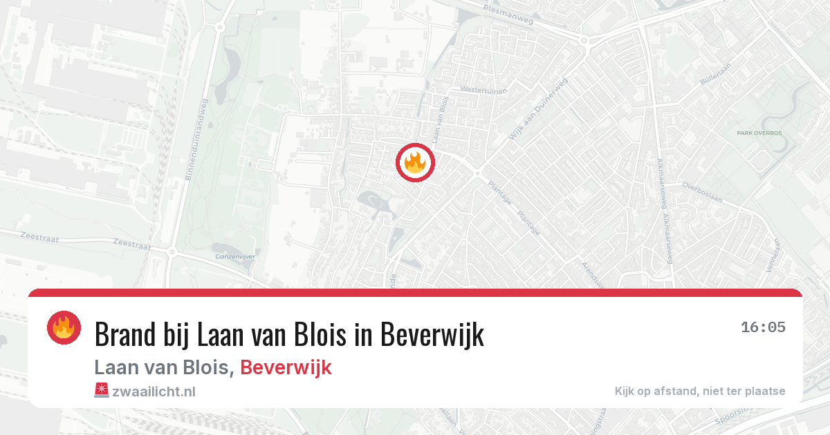 Brand bij Laan van Blois in Beverwijk — 19 mrt 2026