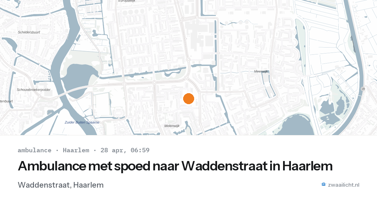 Ambulance met spoed naar Waddenstraat in Haarlem — 28 apr 2026
