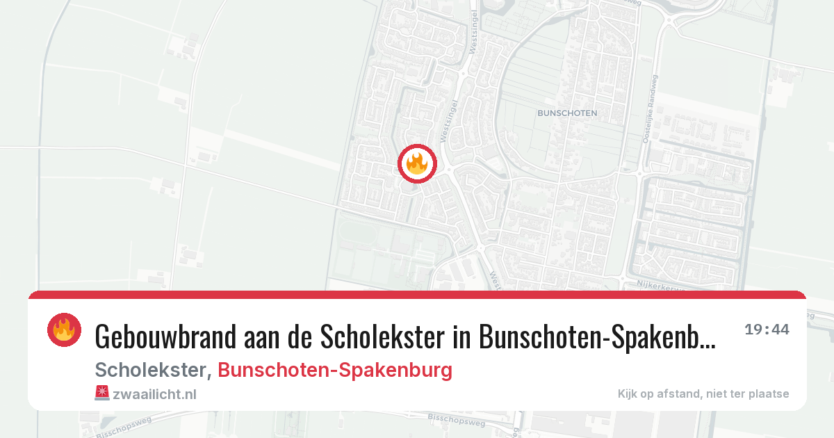 Gebouwbrand aan de Scholekster in Bunschoten-Spakenburg — 6 apr 2026