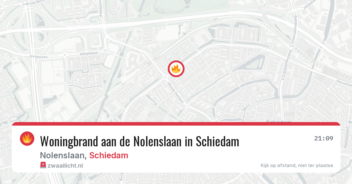 Woningbrand aan de Nolenslaan in Schiedam — 9 mei 2026