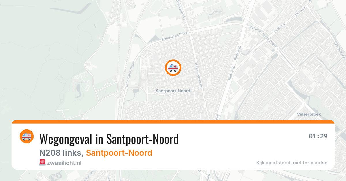 Wegongeval in Santpoort-Noord — 22 feb 2026