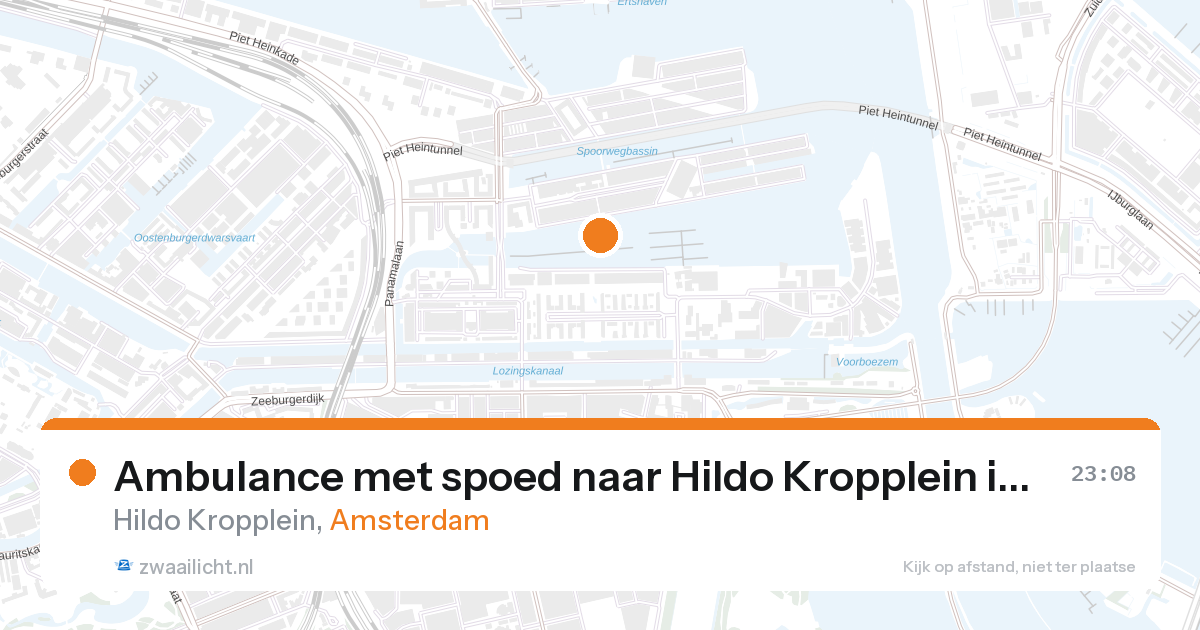 Ambulance met spoed naar Hildo Kropplein in Amsterdam — 26 aug 2026