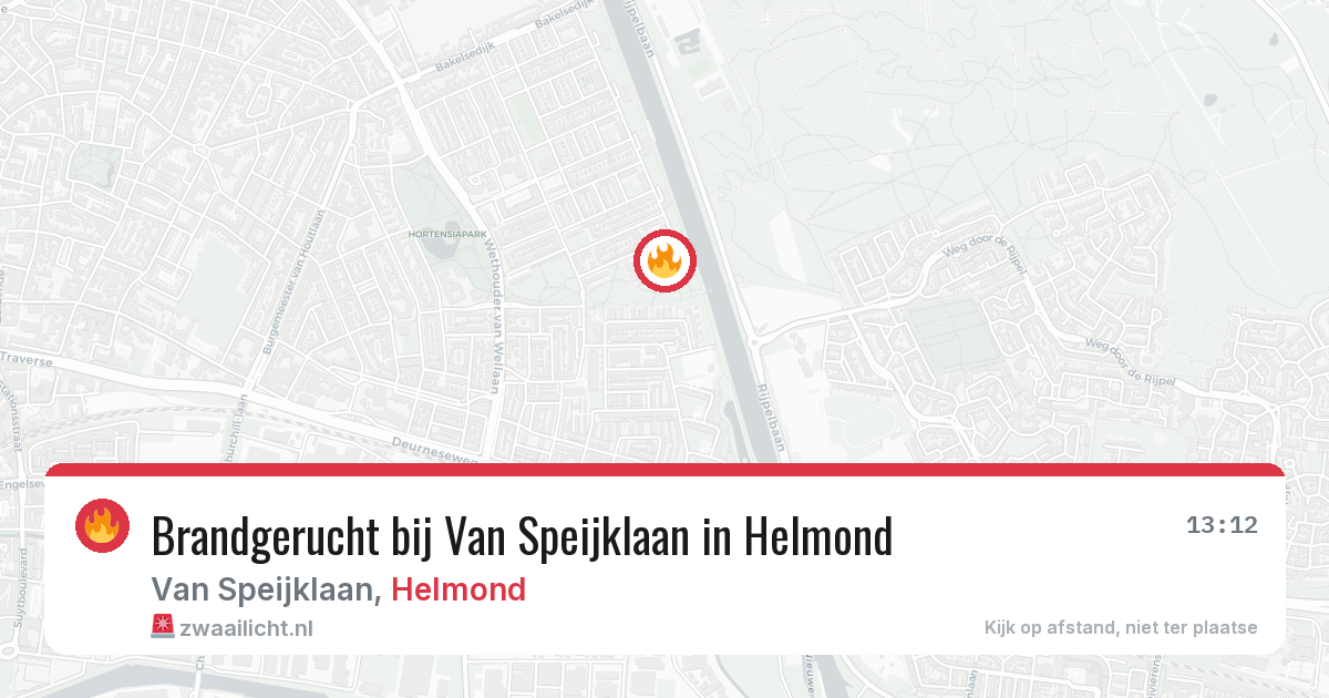 Brandgerucht bij Van Speijklaan in Helmond — 10 jul 2026