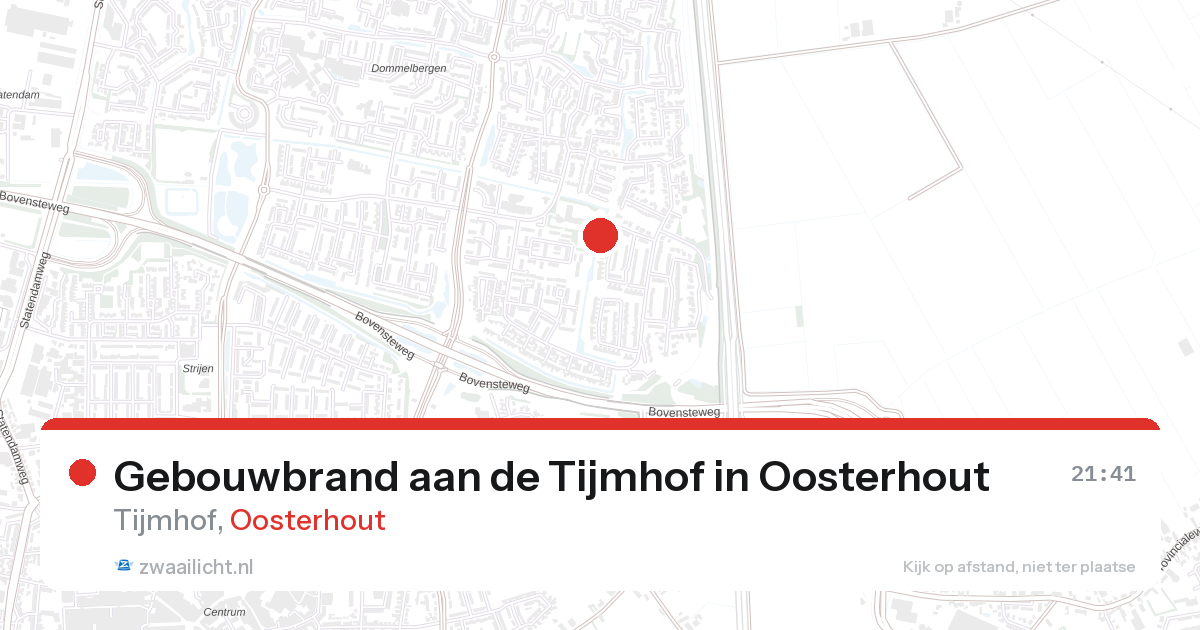 Gebouwbrand aan de Tijmhof in Oosterhout — 31 jan 2026