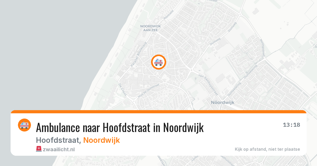 Ambulance naar Hoofdstraat in Noordwijk — 9 aug 2026